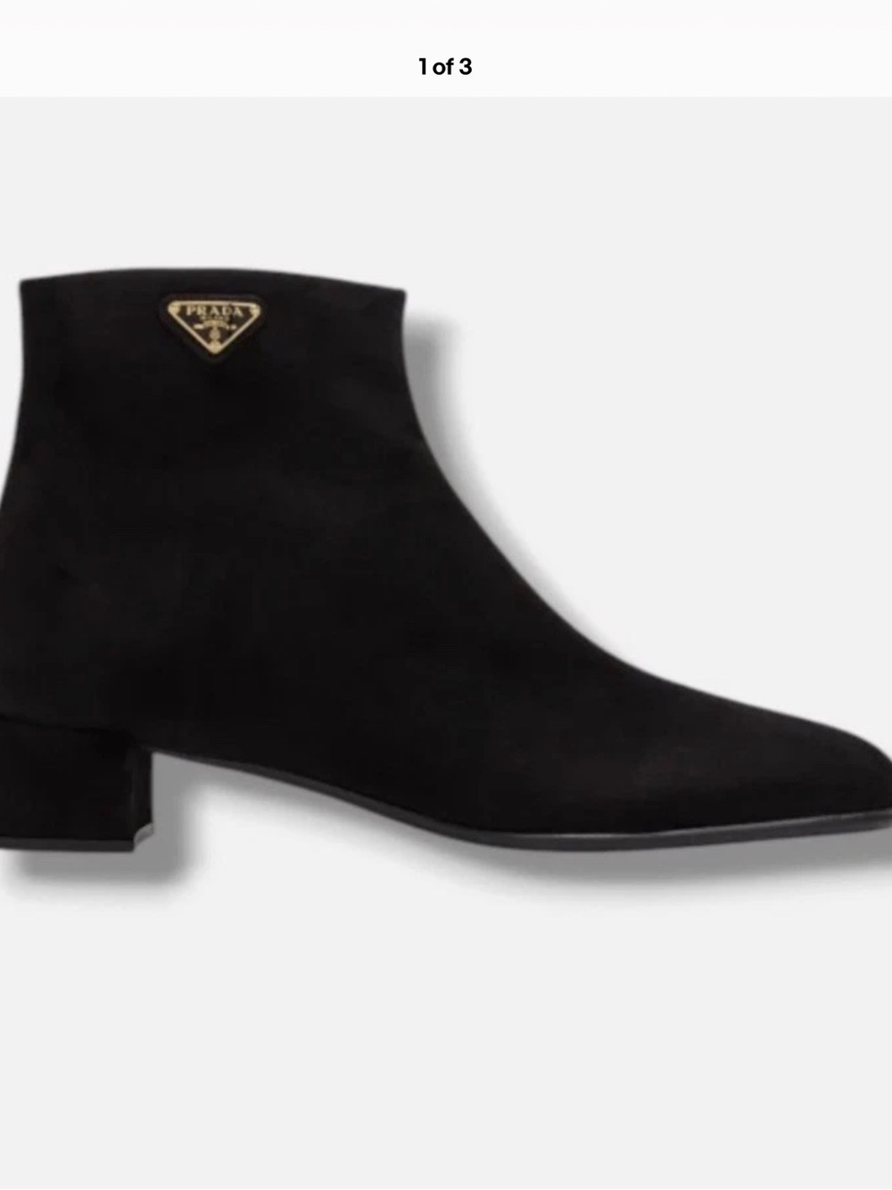 Prada Women's Black Suede Zip Ankle Booties Shoes Size EU:38 US:8